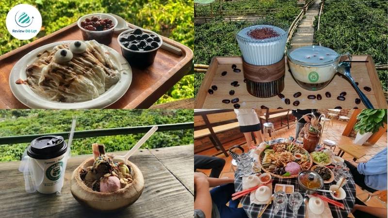 Cafe Mê Linh không chỉ phục vụ cafe chồn mà còn có đặc sản địa phương