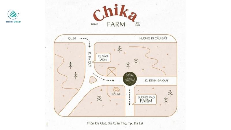 Cách di chuyển đến Chika Farm Đà Lạt