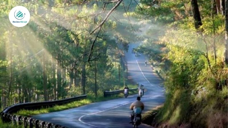 Cảnh sắc núi đèo hùng vĩ nhìn từ cửa kính xe khách