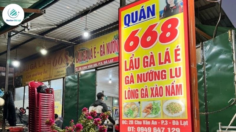 Quán lẩu gà lá é 668