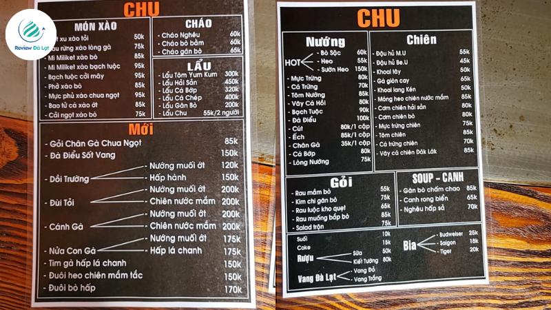Quán nướng Chu Đà Lạt
